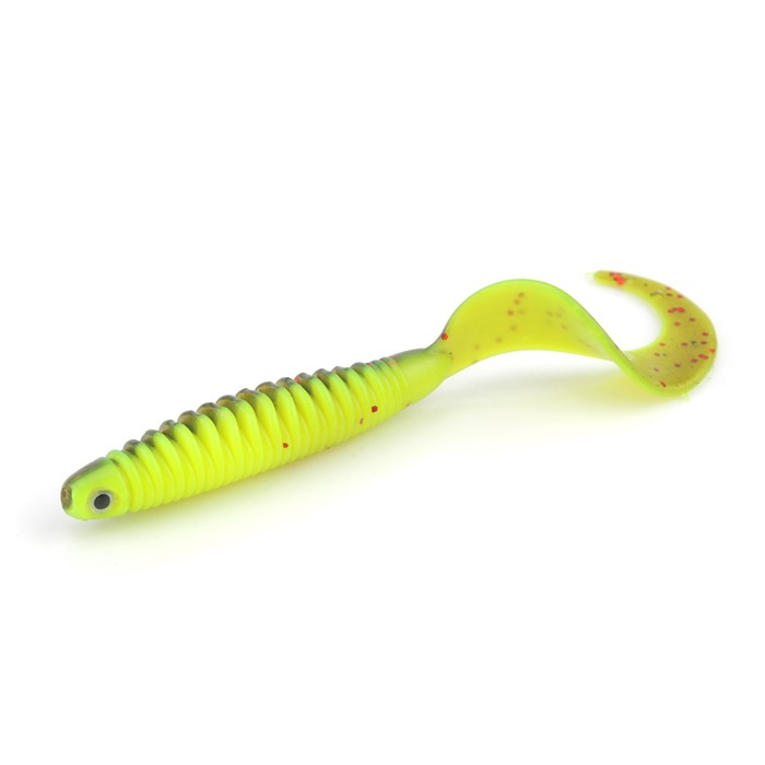 фото Приманка yoshi onyx salt patch gig tail 95, цвет chartreuse darkback, 4 шт., набор