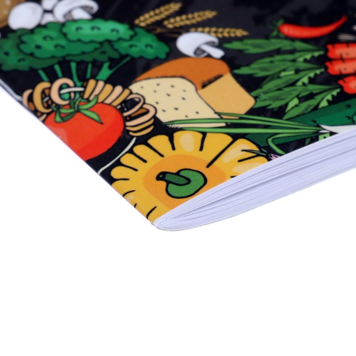 Книга для записи кулинарных рецептов А5, 48 листов "Рецептики", обложка мелованный картон, тиснение фольгой, ламинация Soft Touch