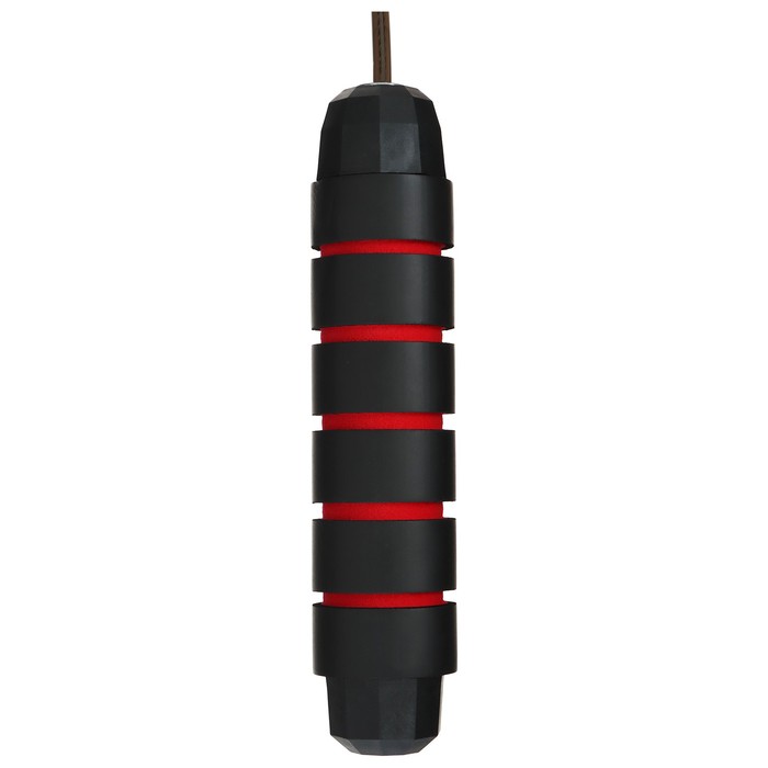 Скакалка для фитнеса скоростная с подшипником 280 см, цвет черно-красный
