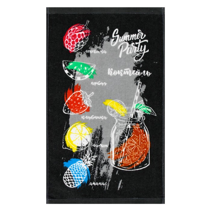 

Махровое полотенце «Коктейль» размер, 30x50 см, цвет темно-серый