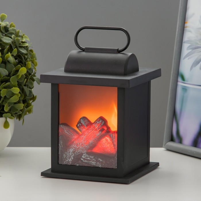 

Ночник "Камин" LED от батареек 3хАА черный 12х12х16 см