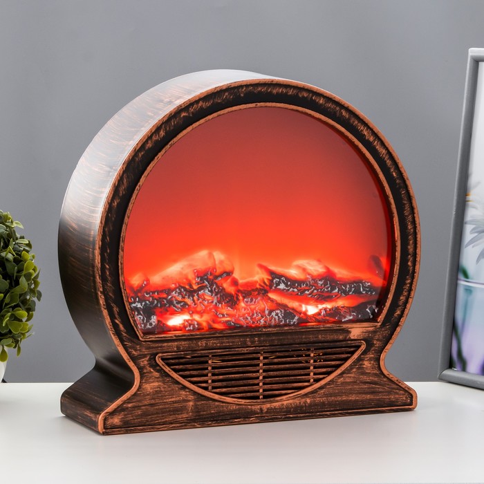 

Ночник "Камин" LED от батареек 3хАА USB черный 9,5х30х29 см