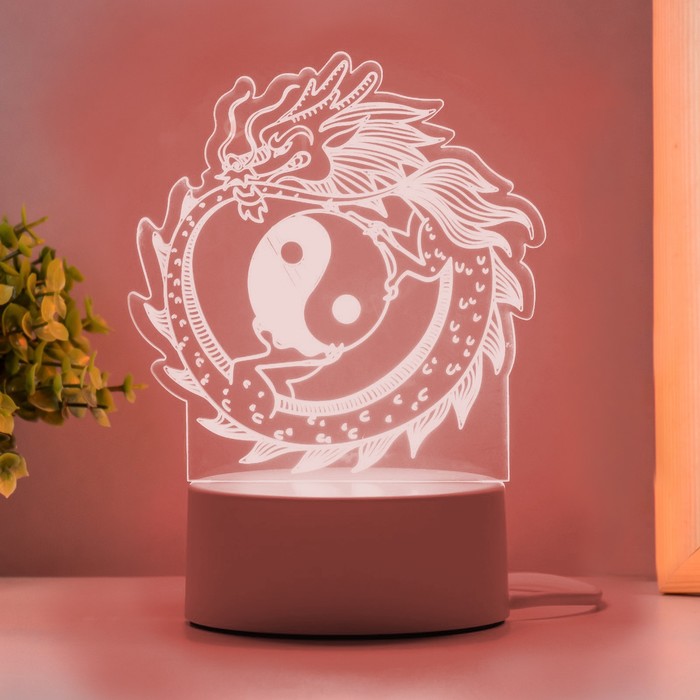 Светильник Китайский дракон LED белый 14х9,5х16 см