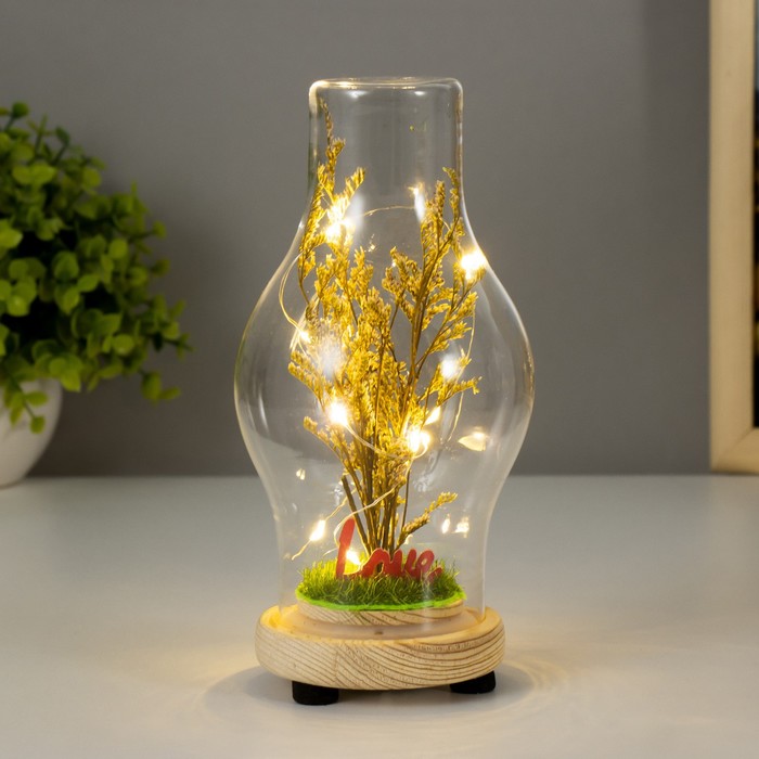

Ночник колба "Цветение LOVE" LED от батареек LR44 МИКС 8х8х19 см RISALUX