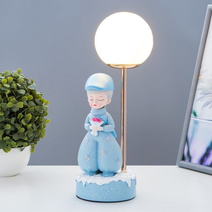 фото Настольная лампа "девушка" led usb голубой 14х10,5х31,5 см risalux