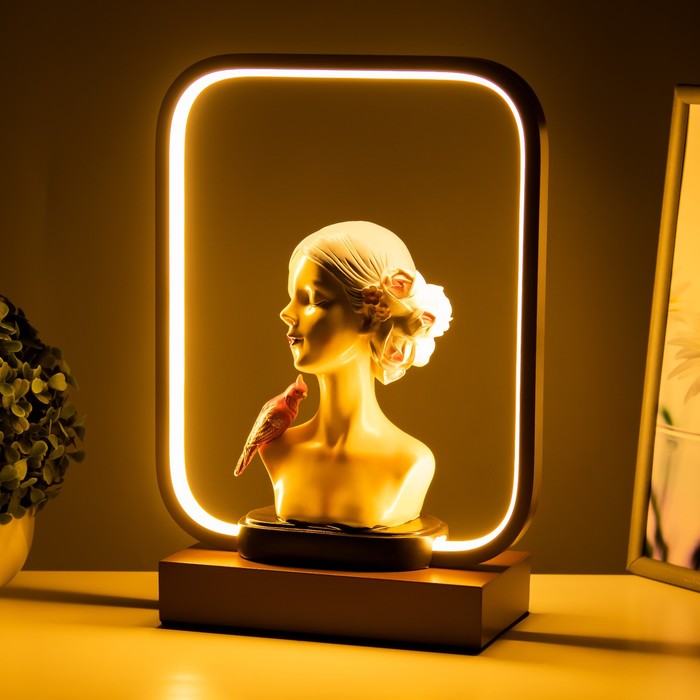 Настольная лампа "Девушка" LED 15Вт коричневый  24х10х34 см