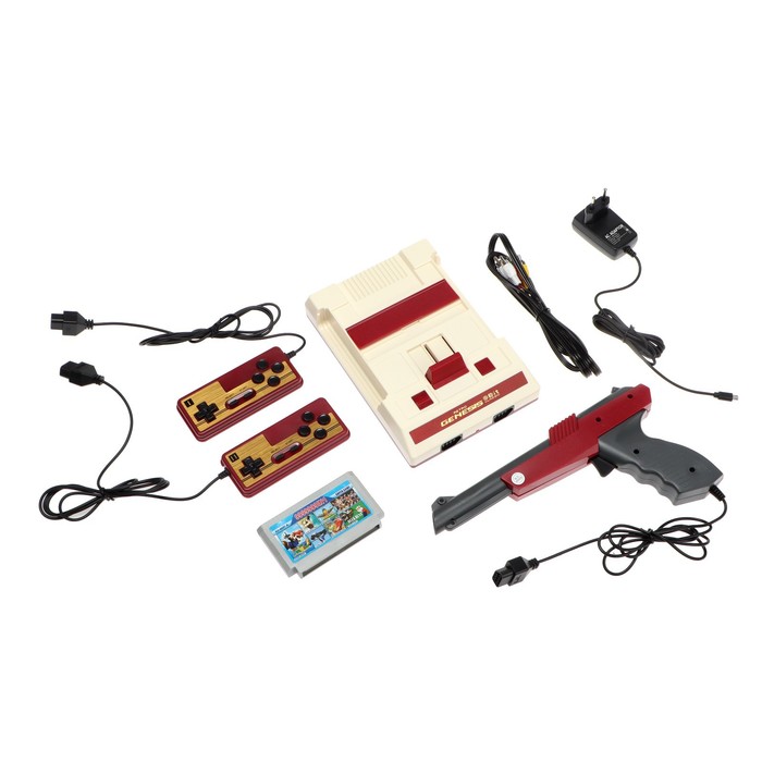 Игровая приставка Retro Genesis 8 Bit Lasergun, AV кабель, 2 джойстика, пистолет, 303 игры игровая приставка 8 bit танчики 80в1 черная