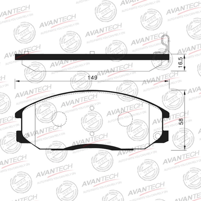 

Колодки тормозные дисковые Avantech (противоскрипная пластина в компл.) AV019