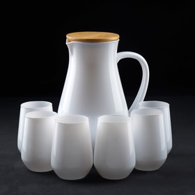 Набор питьевой «Чистота», 7 предметов: кувшин 2,2 л, стакан 6 шт 350 мл, цвет белый