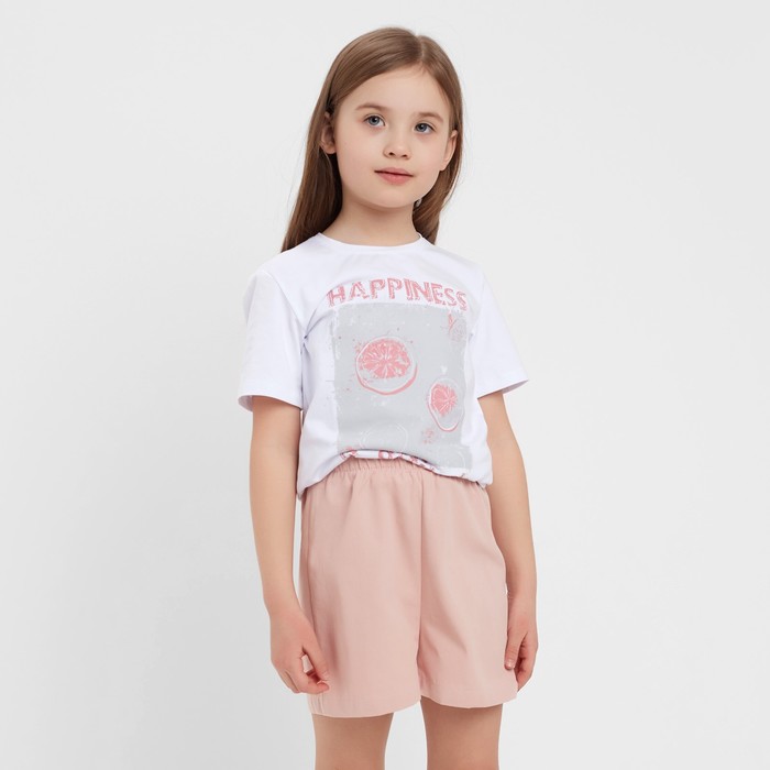 Шорты для девочки MINAKU цвет пыльно-розовый, рост 110 см шорты для девочки цвет розовый рост 110
