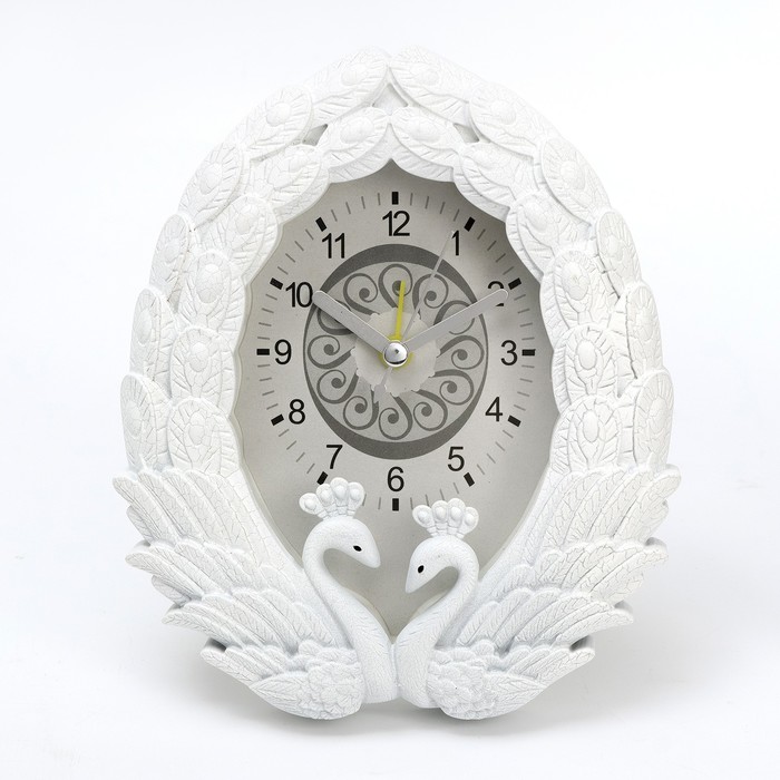 Часы - будильник настольные Павлины, дискретный ход, циферблат 7 х 11 см, 14.5 х 15.5 см