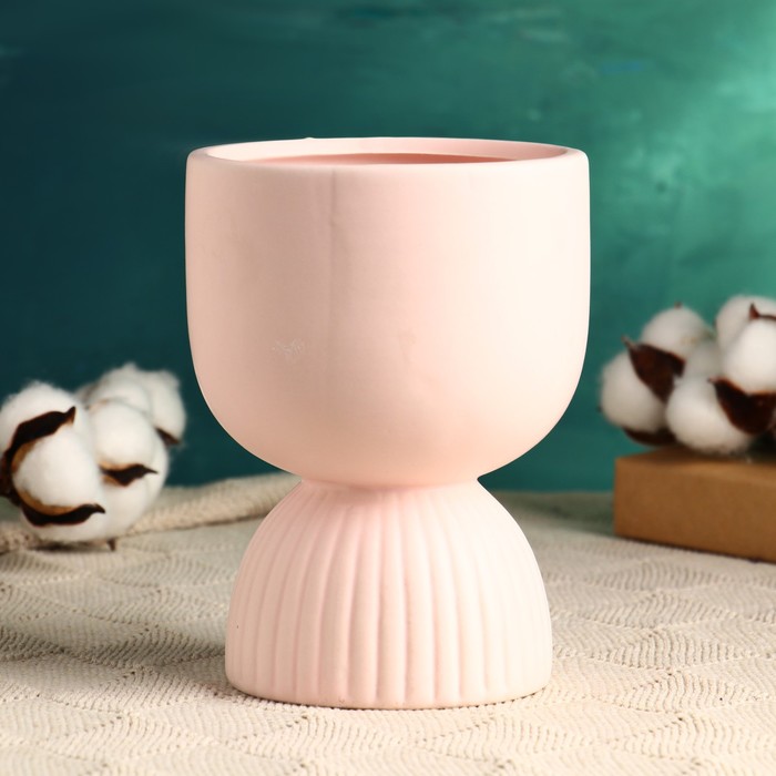 Кашпо - ваза Кубок 15х11см розовая ваза хрустальный кубок 12 × 25 × 34 см