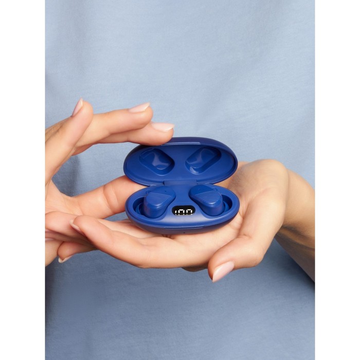 фото Наушники accesstyle citrus tws, беспроводные, вакуумные, bt 5.3, 250мач, сенсор, ip4, синие