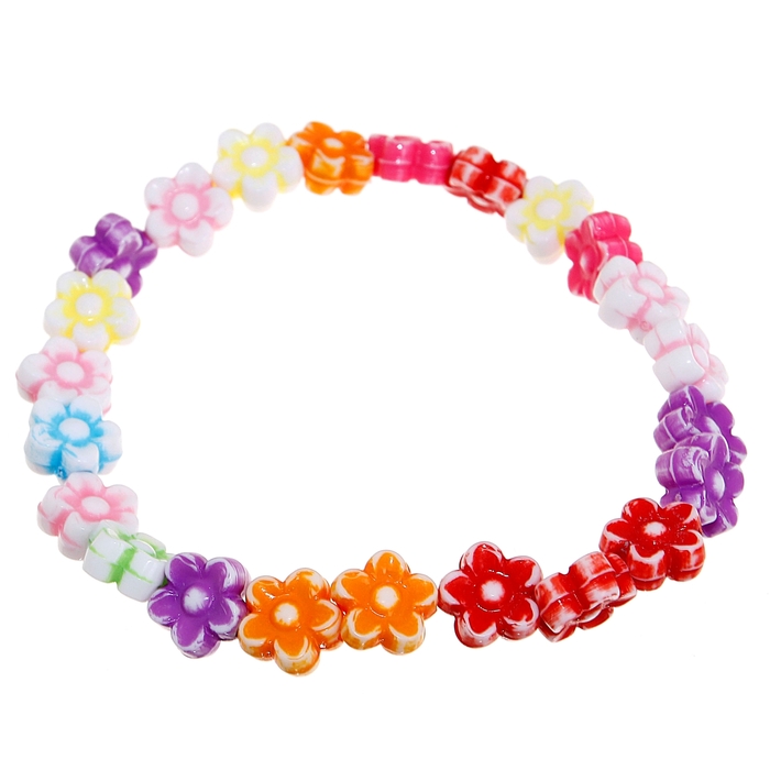 Браслет детский "Выбражулька", цветы полянка, цвет МИКС
