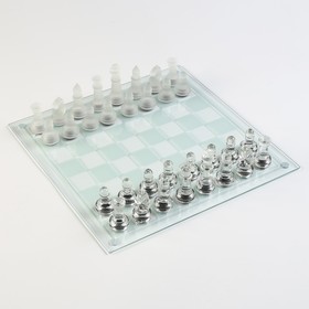 Шахматы стеклянные, доска 35 х 35 см