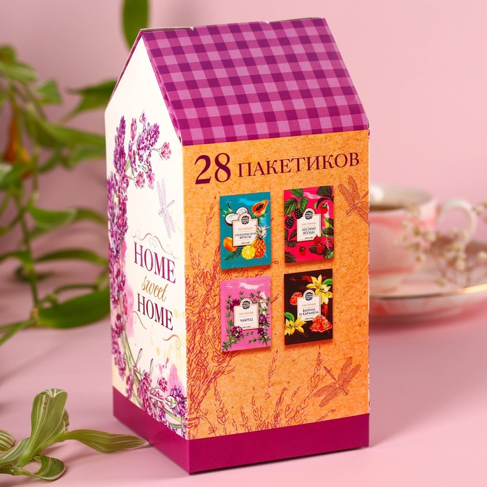 Чайный домик с чаем «Здесь живет счастье», 28 пакетиков