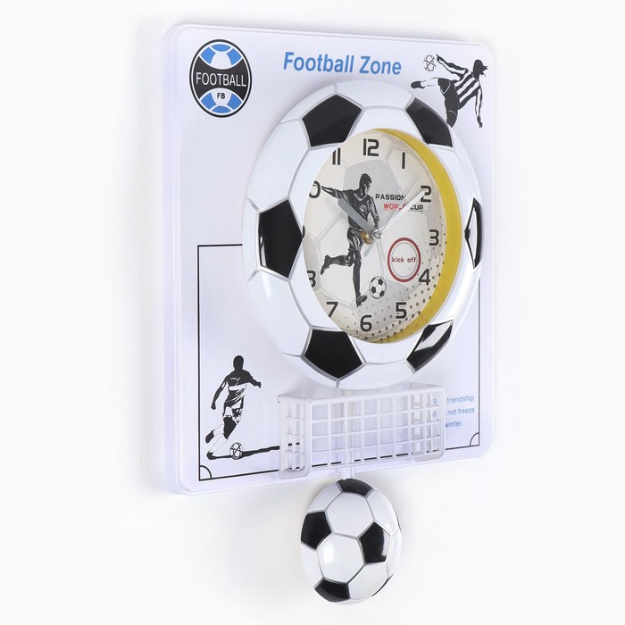 фото Детские настенные часы "футбол", дискретный ход, маятник, 47 х 32 х 6.5 см