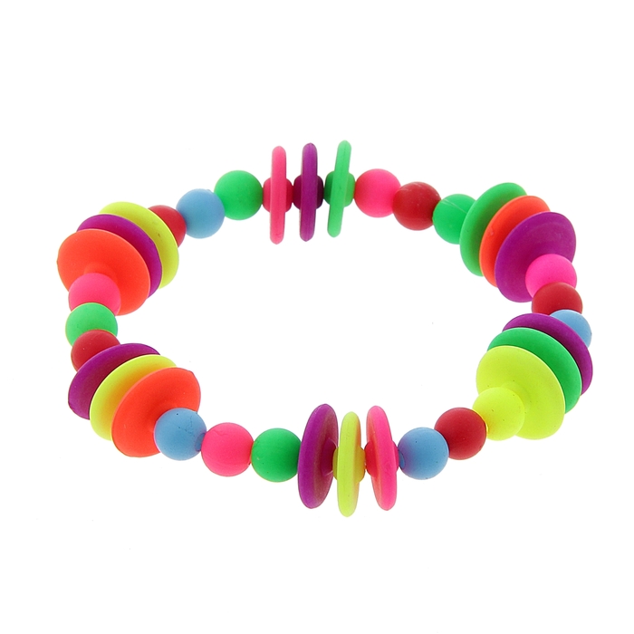 Браслет детский "Выбражулька" диски с бусинками, цветной