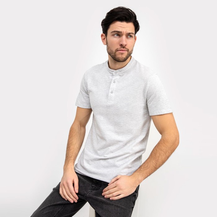 Джемпер (футболка) мужская, цвет серый меланж, размер 50