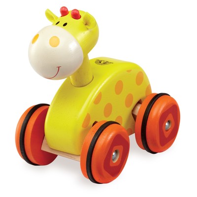 Деревянная игрушка на колесах «Жираф»