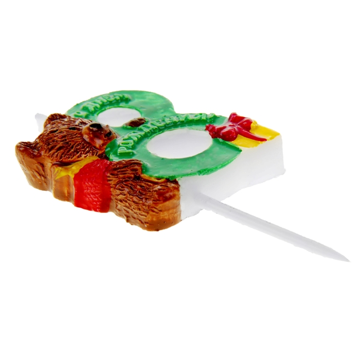 Свеча в торт "Мишка" цифра 8