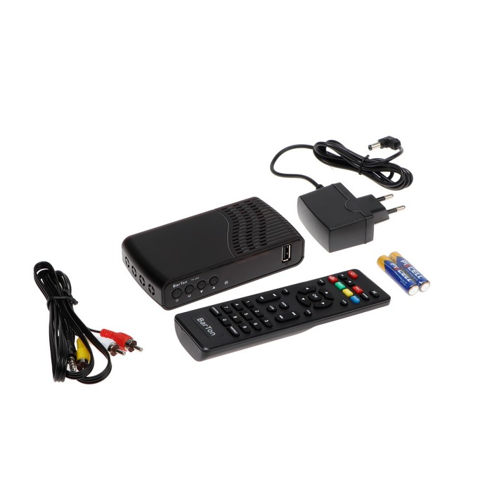 Приставка для цифрового ТВ BarTon TH-563, FullHD, DVB-T2, HDMI, USB, чёрная цифровой тюнер barton th 563