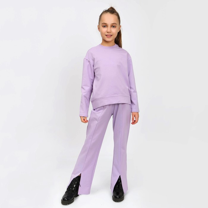Костюм для девочки (джемпер, брюки), цвет сиреневый, рост 128-134 см