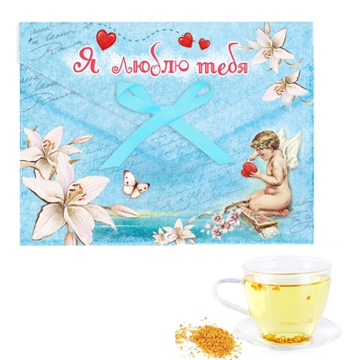 Аромасаше в почтовом конвертике "Я люблю тебя", аромат зелёного чая