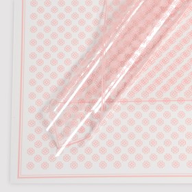 Пленка для цветов глянцевая, 'Цветочный орнамент', 58х58см, розовый Ош