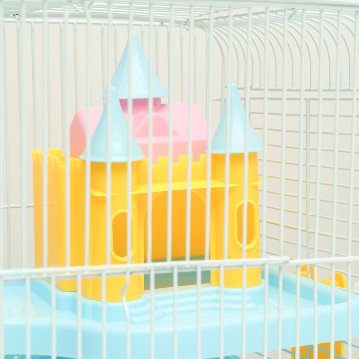 Клетка для грызунов "Пижон" с замком, 31 х 24 х 27 см, голубая