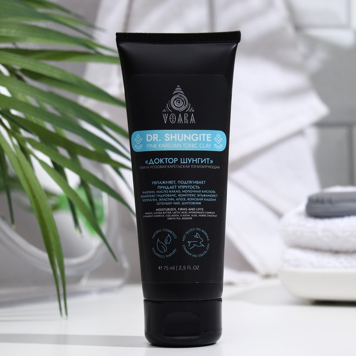 

Глина розовая карельская тонизирующая VOARA доктор шунгит, 75 мл