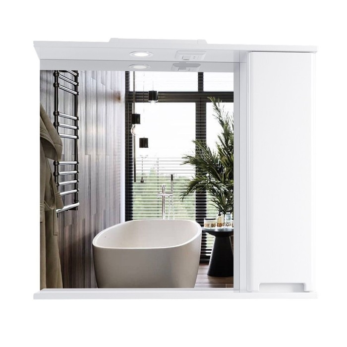Шкаф-зеркало подвесной SanStar Ориана 80 белый мебель для ванной комнаты sanstar ориана 80 284 1 1 4 1 кфес