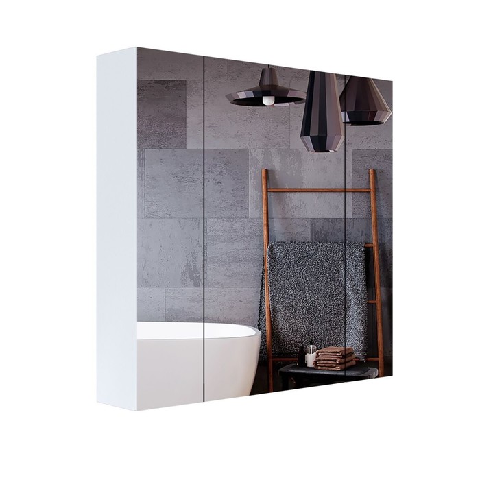Шкаф-зеркало подвесной SanStar Универсальный 90 белый мебель для ванной sanstar edelveis 90