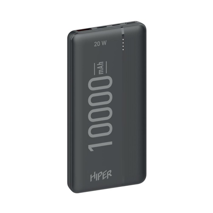 Внешний аккумулятор Hiper MX Pro 10000, 10000 мАч, 3A, USB, QC, PD, черный внешний аккумулятор hiper ep 10000 10000mah 3a qc pd белый