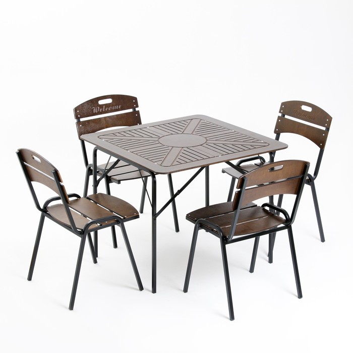 Набор садовой мебели Бистро 4 стула и стол набор обеденной мебели naterial compass сталь пластик темно серый стол и 4 стула