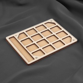 

Органайзер для бисера, деревянный, с крышкой из оргстекла, на магнитах, 17 отделений, 15 × 20 см