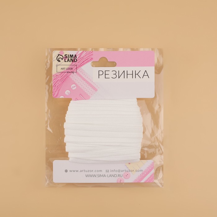 фото Резинка для укрепления кружева, 5 мм, 10 ± 0,5 м, цвет белый арт узор