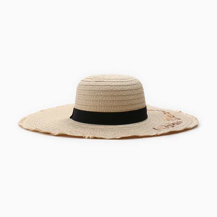 Шляпа женская MINAKU цвет бежевый, р-р 56-58 шляпа женская minaku summer цвет бежевый р р 56 58