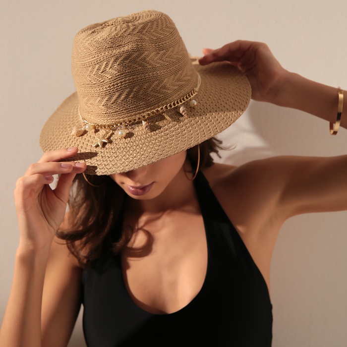 цена Шляпа женская летняя MINAKU цв.бежевый, размер 56-58