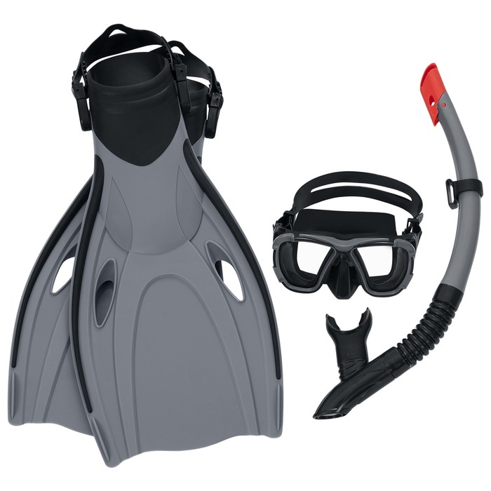 фото Набор для плавания inspira pro snorkel set, размер l/xl (маска,трубка,ласты) 25045 bestway