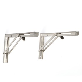 Кронштейн складной для столов и полок ТУНДРА, 2 шт., длина 400 мм, нержавеющая сталь