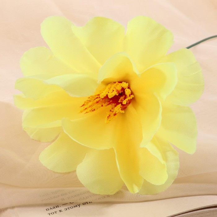 фото Цветы искусственные "одиночка криспа" d-11 см h-20 см, жёлтый