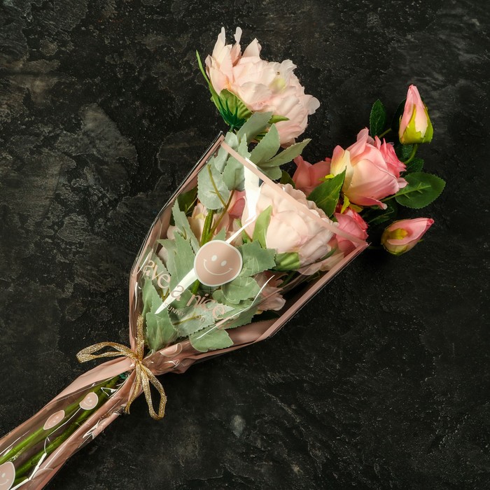 Пакет цветочный Конус, розовый, 28х9х44см±1см