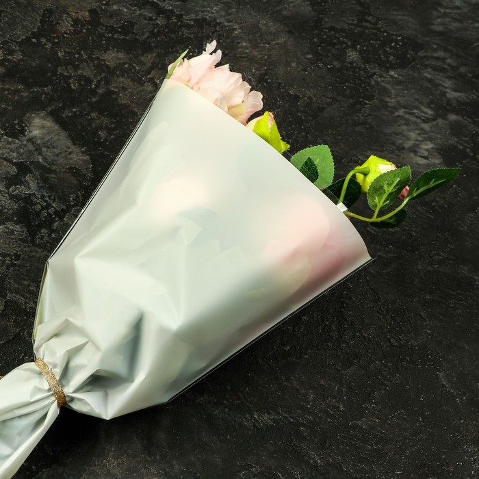 Пакет цветочный Конус, белый, 28х9х44см±1см