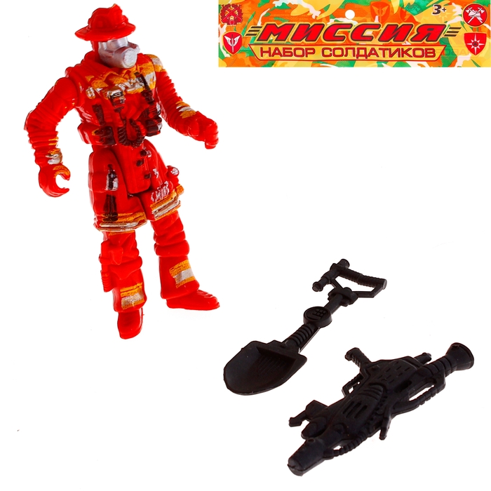 Фигурка пожарного "Герой", с аксессуарами, МИКС