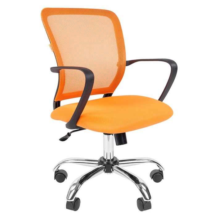 Кресло офисное Chairman 698 TW-66 хром, оранжевое кресло офисное chairman 696 tw хром оранжевое