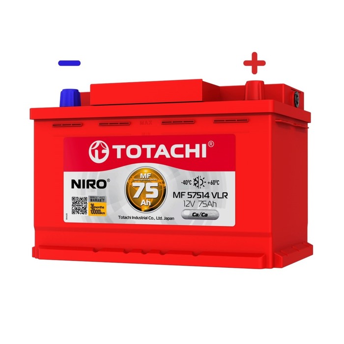 Аккумуляторная батарея Totachi NIRO MF 57514 VLR, 75 Ач, обратная полярность аккумуляторная батарея totachi niro mf 56067 vlr 60 ач обратная полярность
