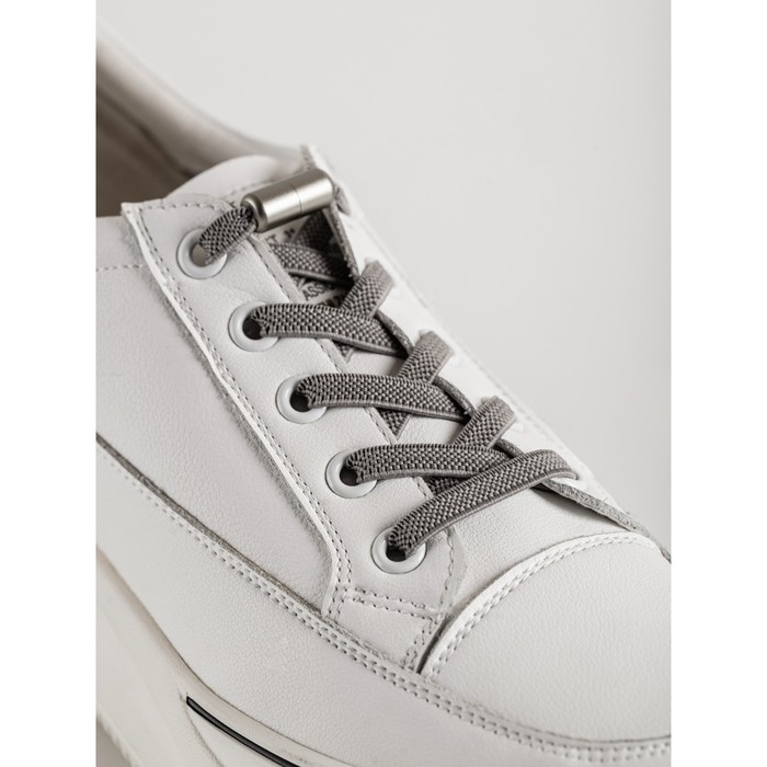 шнурки для обуви salton эластичные с фиксатором белые Шнурки BRAUS эластичные с фиксатором, серые