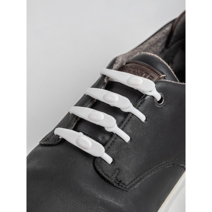 Шнурки BRAUS силиконовые, белые шнурки силиконовые solers серый