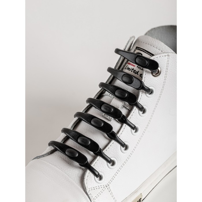 Шнурки BRAUS силиконовые, чёрные шнурки силиконовые solers серый